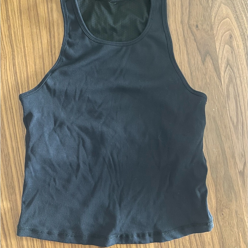 Black Vuori Ribbed Tank Top
